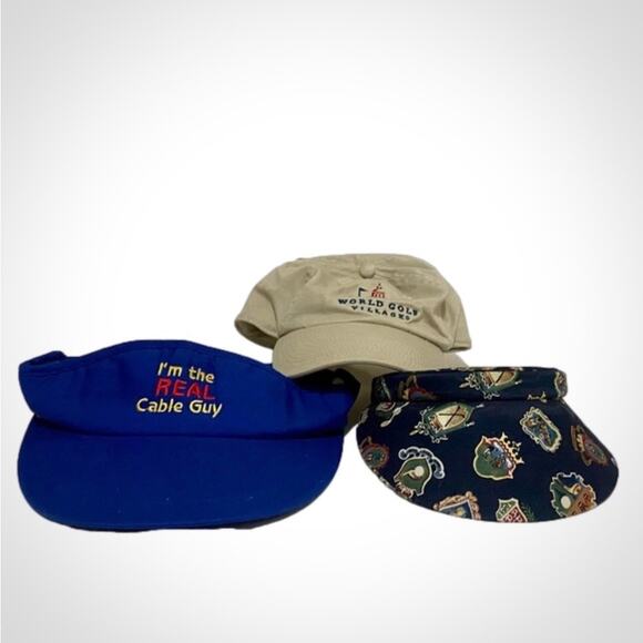 Blue Golf Hat Visor Bundle Unisex One Size - Picture 1 of 16